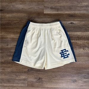 Eric Emanuel Size Medium Shorts in Navy Blue and Cream